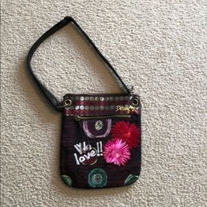 Floral crossbody bag-leather straps!!!